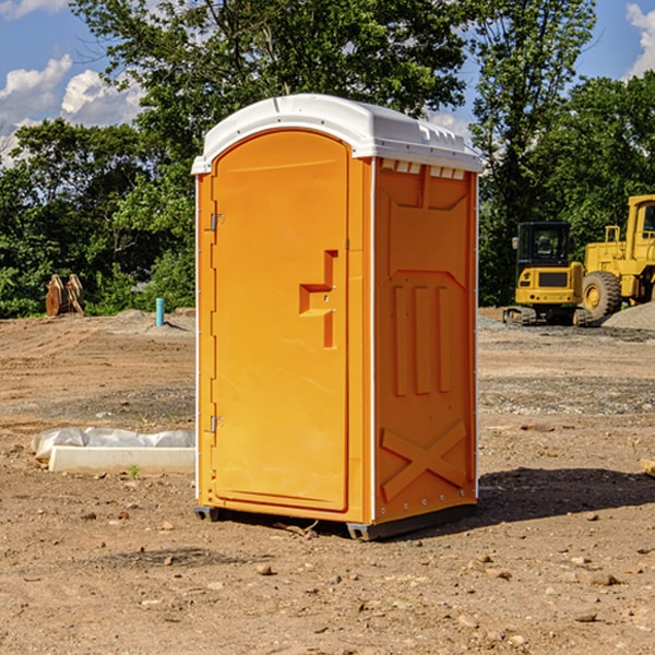 how often are the porta potties cleaned and serviced during a rental period in Cayuga